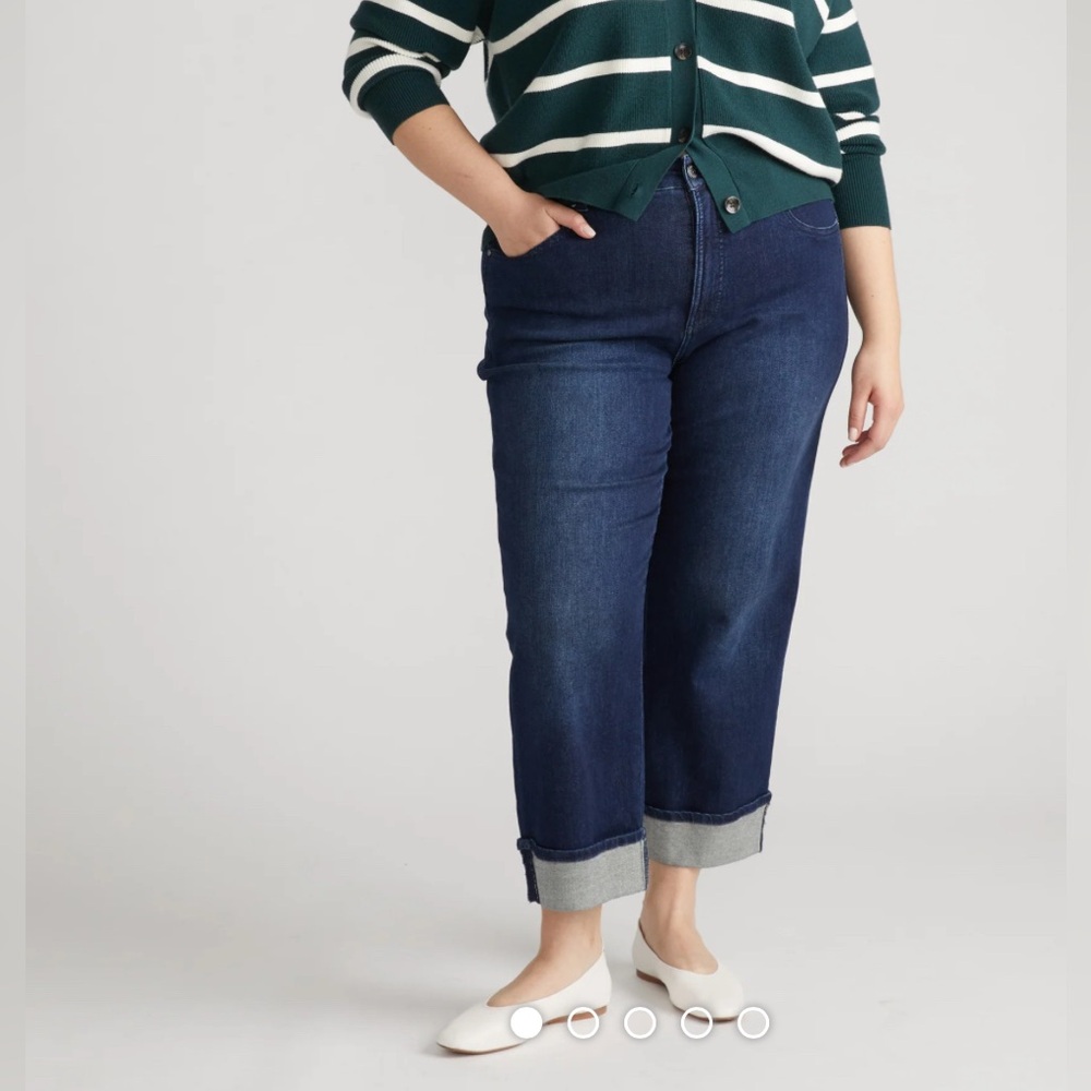 NWT Universal Standard Stevie High Rise Cuffed Straight Leg Denim Jeans 16
